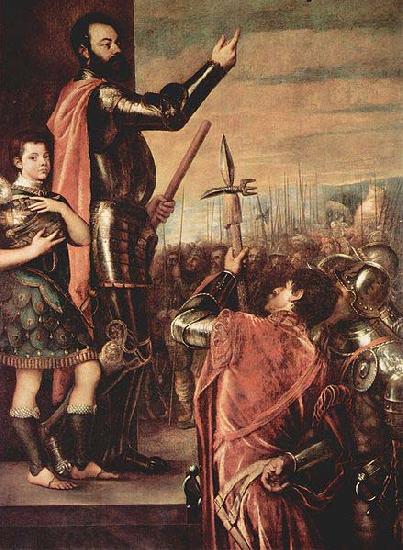 Titian Ansprache des Marques del Vasto an seine Soldaten oil painting picture