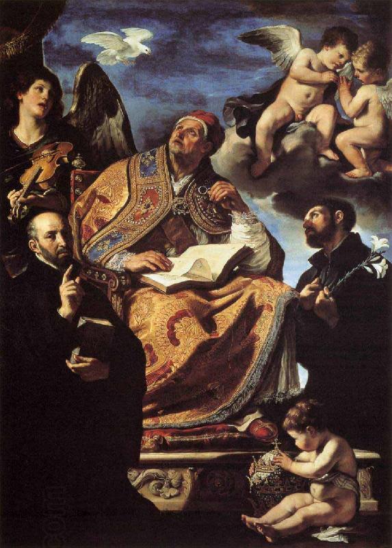GUERCINO St Gregory the Great with Sts Ignatius and Francis Xavier China oil painting art