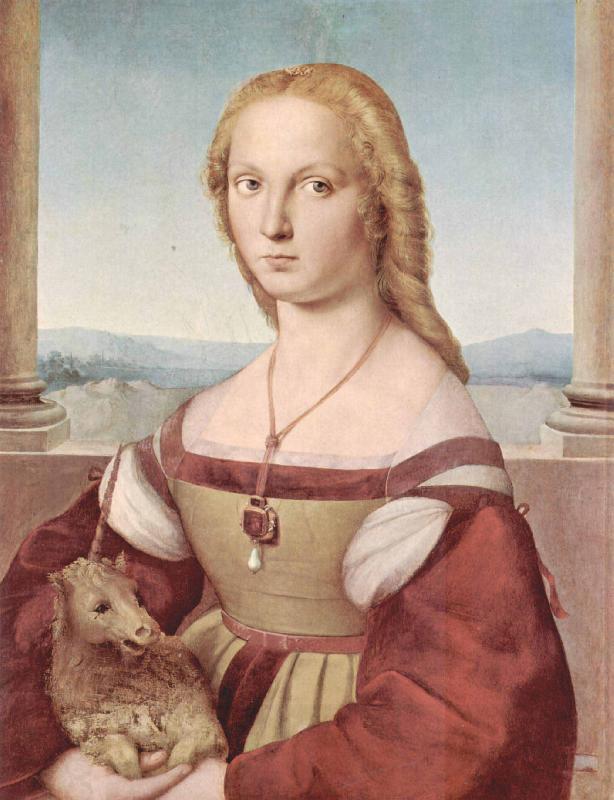 Raphael Young Woman with Unicorn oil painting picture