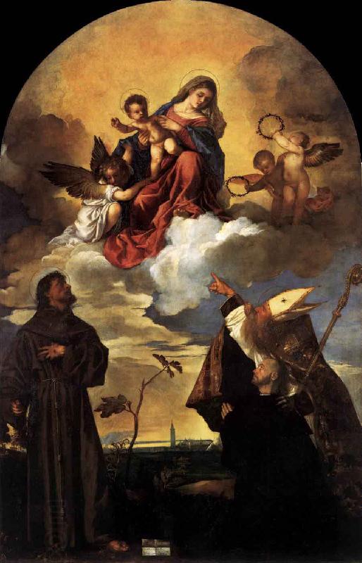 Titian Madonna in Glory with the Christ Child and Sts Francis and Alvise with the Donor China oil painting art