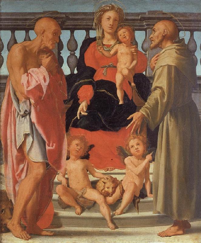 Pontormo Madonna and Child with SS.Jerome and Francis and Two Angels oil painting picture