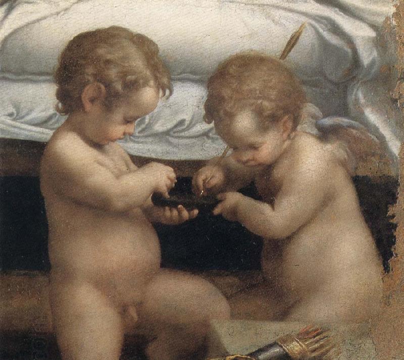 Correggio Danae,Detail of the two cupids China oil painting art