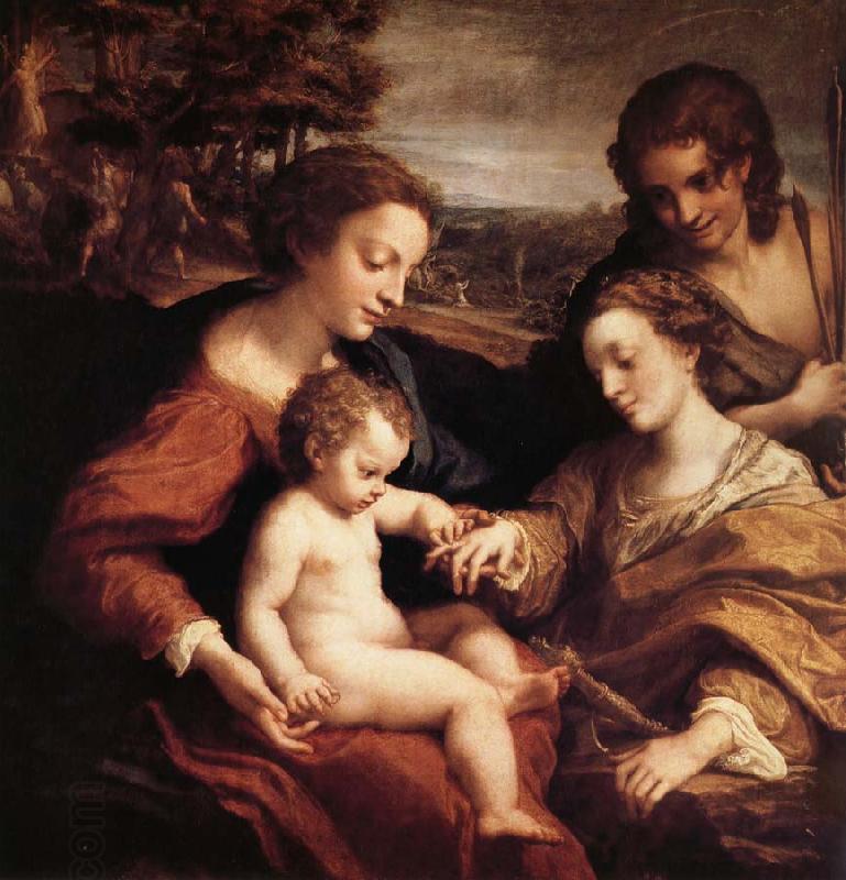 Correggio Le mariage mystique de sainte Catherine d'Alexandrie avec saint Sebastien China oil painting art