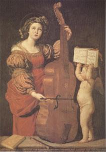Domenichino Cecilia with an angel Holding Music (mk05) China oil painting art