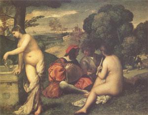 Titian Concert Champetre(The Pastoral Concert) (mk05) oil painting picture
