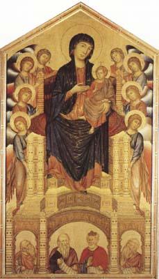 Cimabue Madonna and Child Enthroned with Angels and Prophets (mk08) oil painting picture
