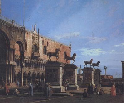 Canaletto Capriccio con i cavalli della basilica posti sulla Piazzetta (mk21) China oil painting art