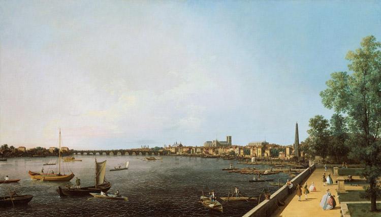 Canaletto View of London: The Thames from Somerset House towards Westminster (mk25) China oil painting art